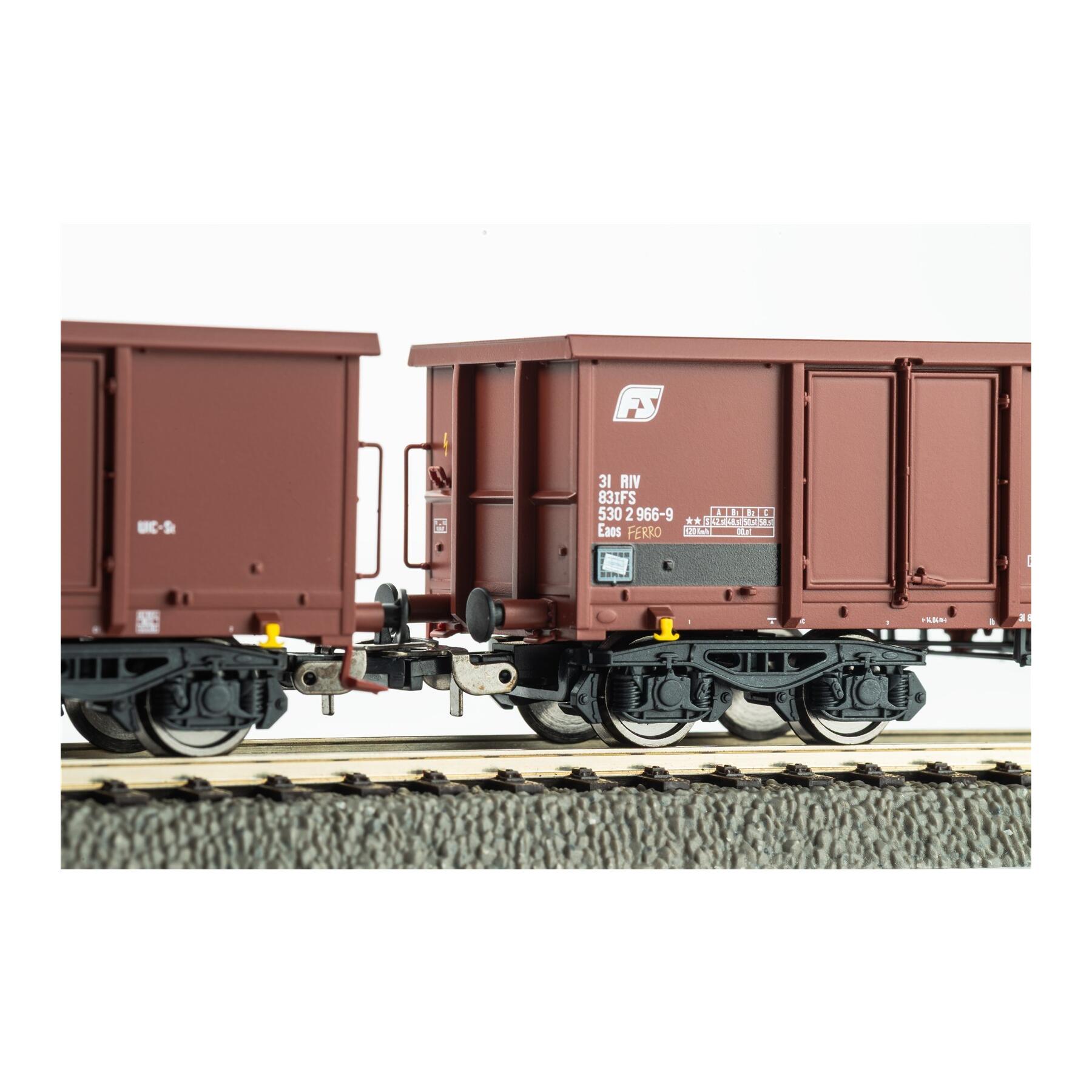 Piko 28310 H0 2er Set Offene Güterwagen Eaos mit Graffiti FS Epoche V