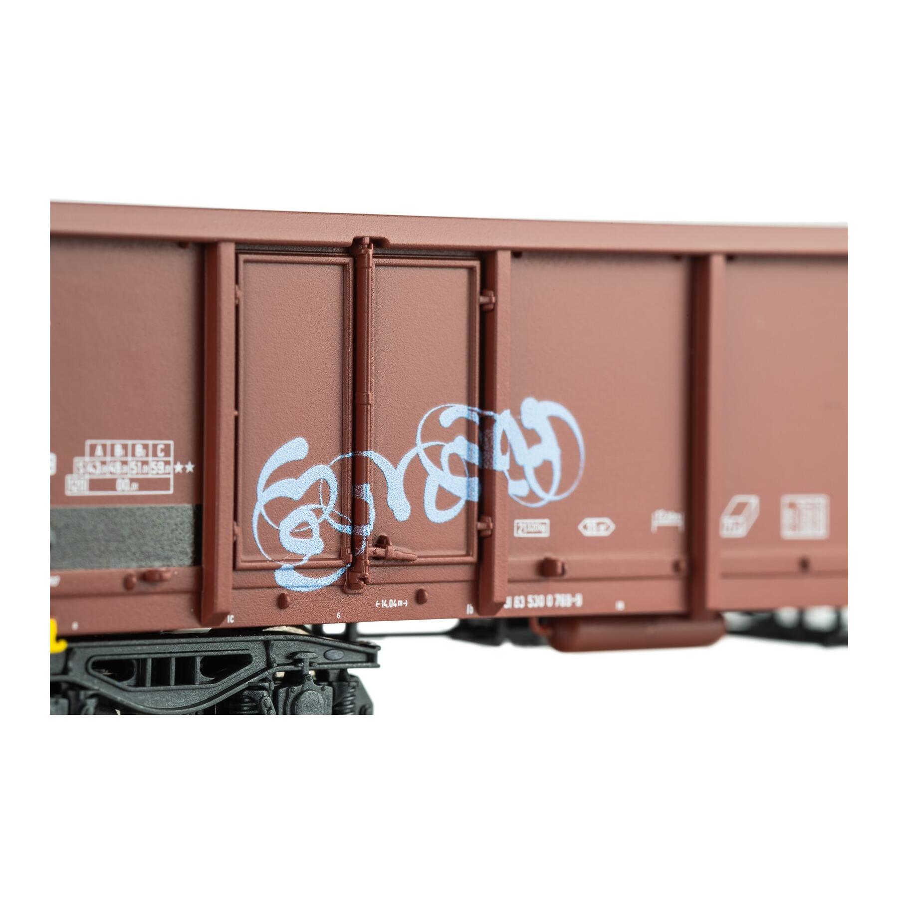 Piko 28310 H0 2er Set Offene Güterwagen Eaos mit Graffiti FS Epoche V