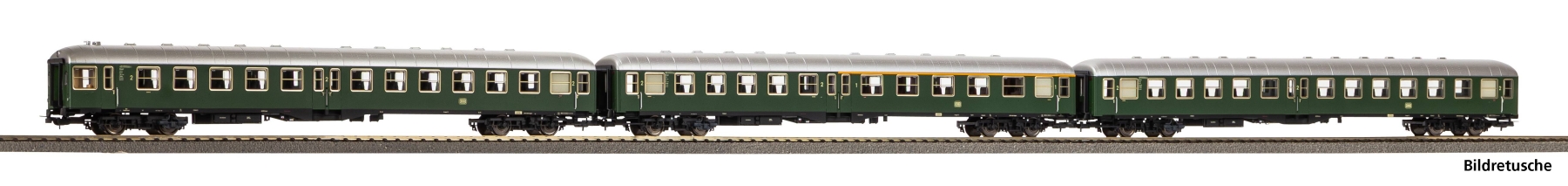 Piko 28326 H0 3er Set Personenwagen yl-Wagen mit Steuerwagen BD Epoche III