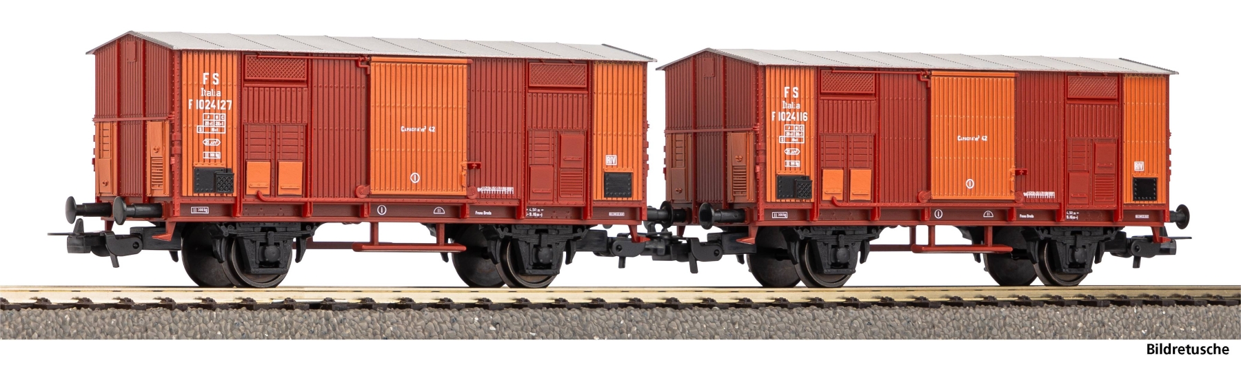 Piko 28328 H0 2er Set Gedeckter Güterwagen FS Epoche III