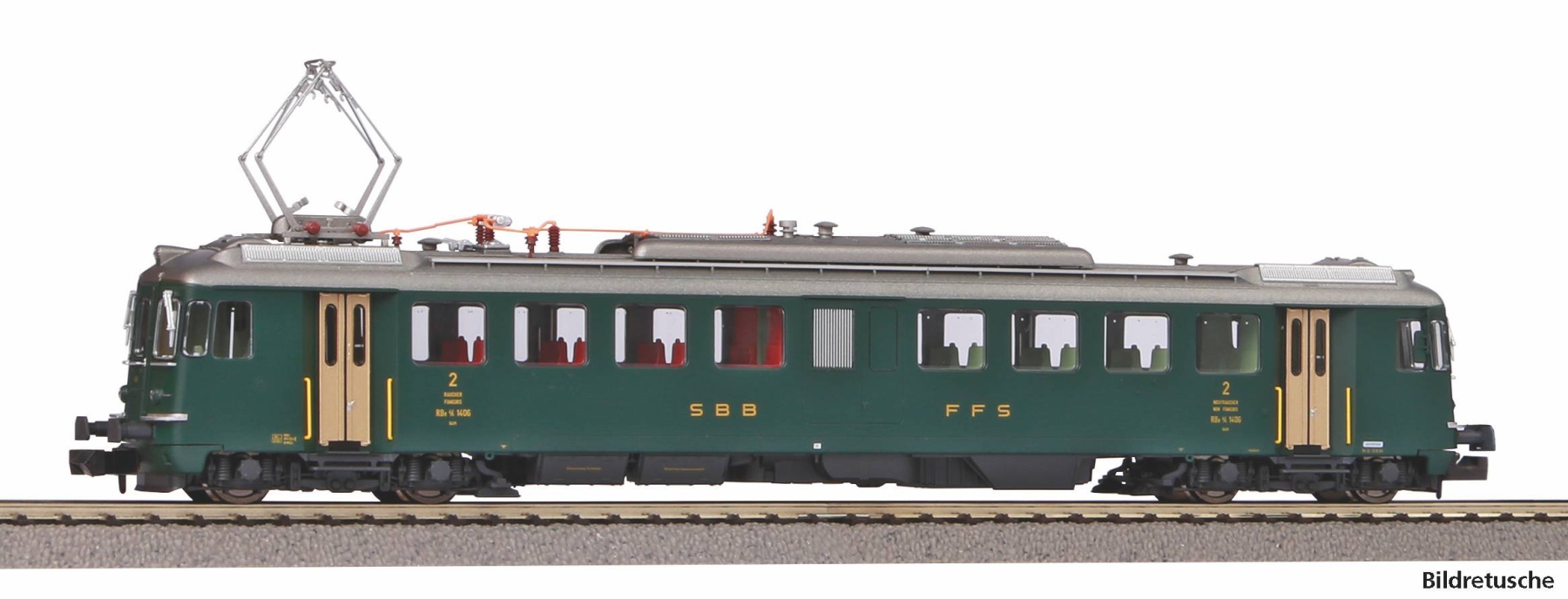 Piko 94152  N-Triebwagen RBe 4/4 1406 Prototyp, grün, alte Schrift, SBB Ep. Epoche IV