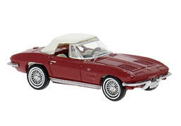 Brekina 18026 H0 Chevrolet Corvette C2 Cabrio, rot geschlossen