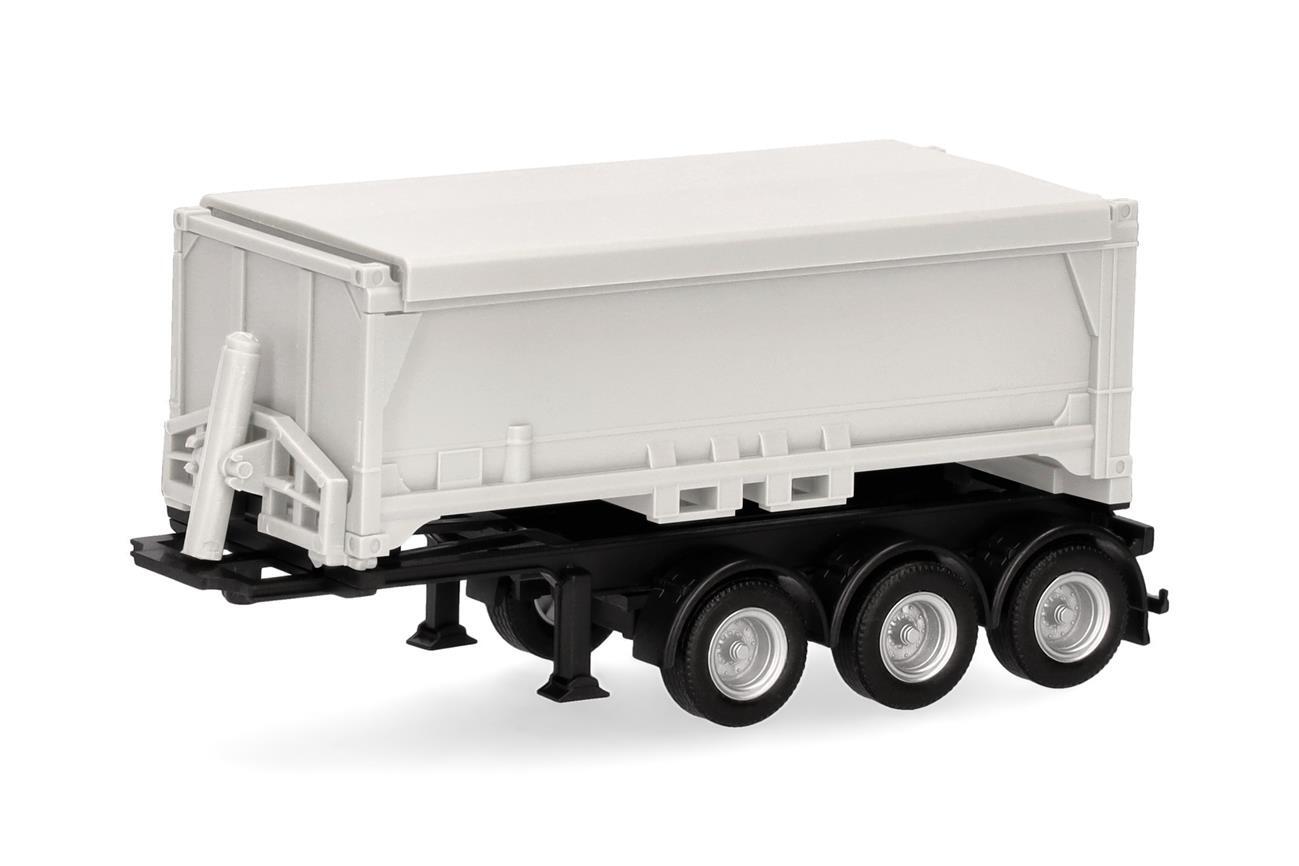 Herpa 077101 Abraumcontainerauflieger 3achs, weiß