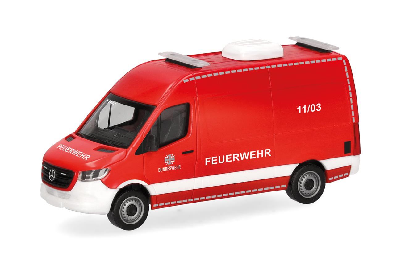 Herpa 700887  Mercedes-Benz Sprinter 18 Kasten Hochdach "Bundeswehr/Feuerwehr"