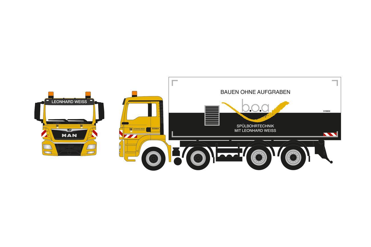 Herpa 953655  MAN TGS M Koffer-LKW 4a Weiss