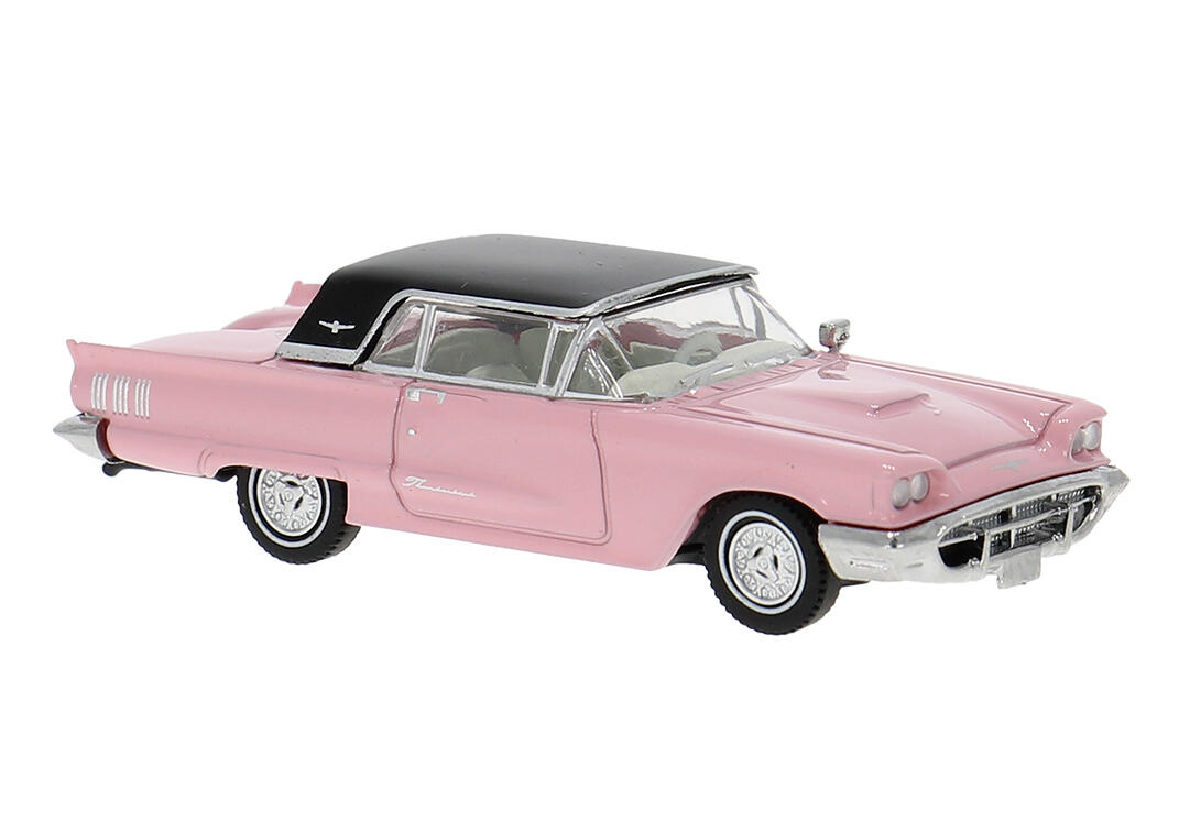 Brekina 18202 H0 Ford Thunderbird Cabrio mit Hardtop, rosa