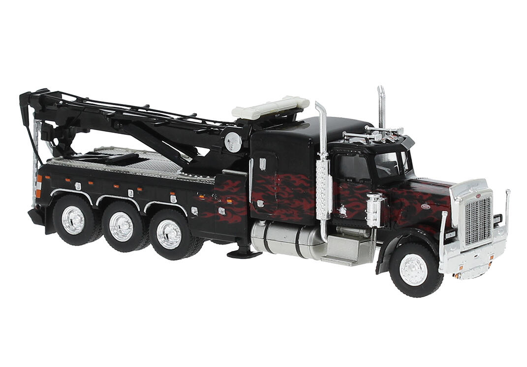 Brekina 86278 H0 Peterbilt 359 Abschlepper, schwarz "Flames"