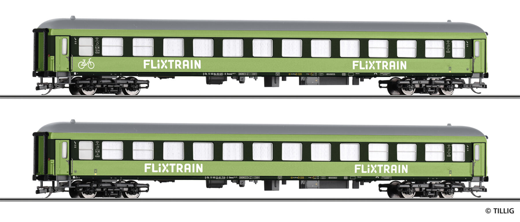 Tillig 01101 TT Reisezugwagenset „Flix Train“, Teil 2 Ep.VI