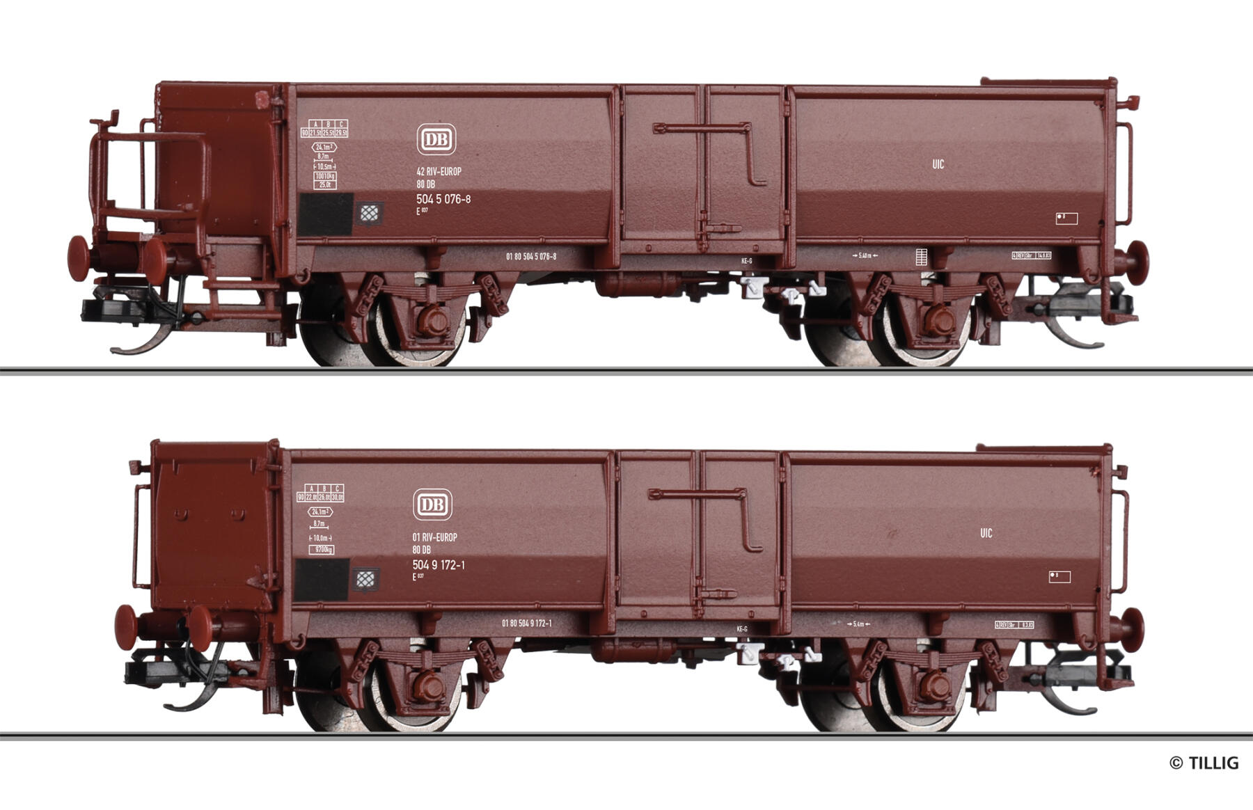 Tillig 01105 TT Güterwagenset der DB beladen mit Steinkohle, Ep. IV