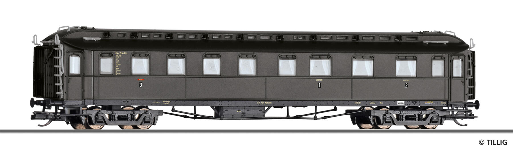 Tillig 12012 TT Reisezugwagen 1./2./3. Klasse der DB, Ep. III