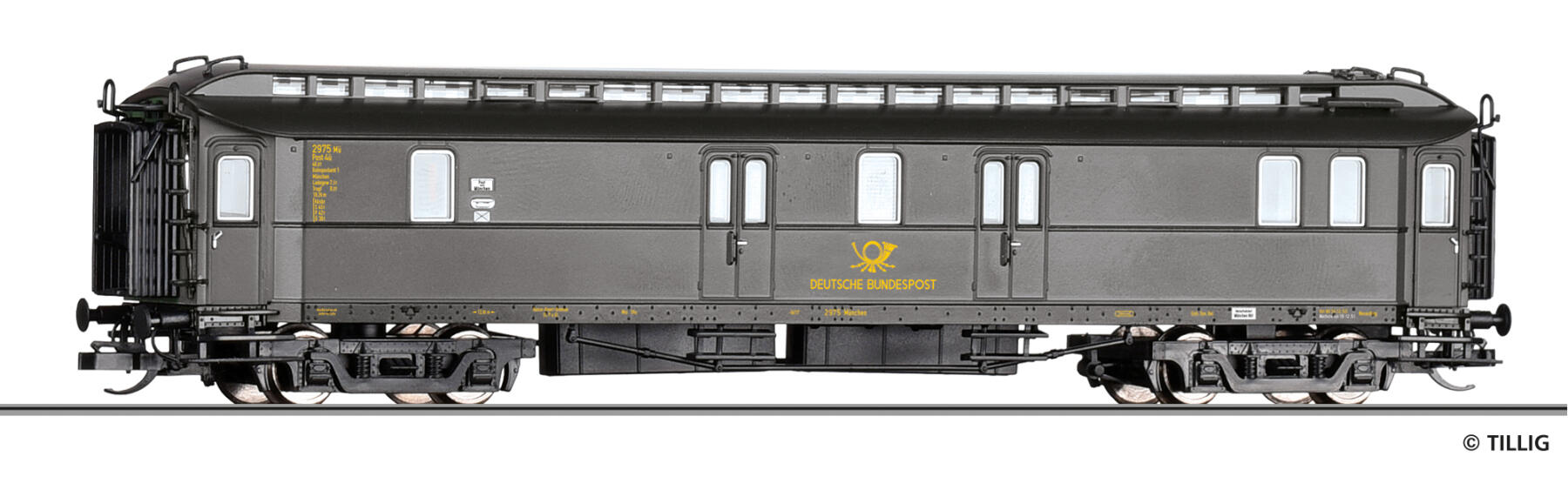 Tillig 12082 TT Bahnpostwagen Post4 der Deutschen Bundespost, Ep. III