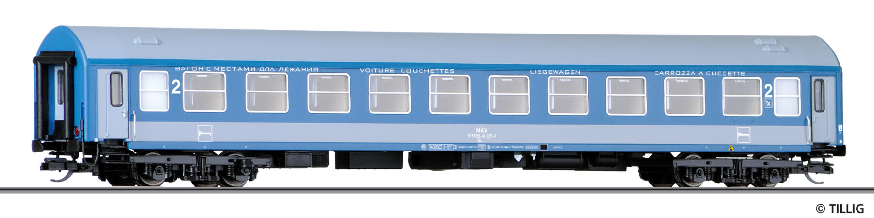 Tillig 16418 TT Liegewagen 2. Klasse, Typ Y/B 70, der MAV, Ep. IV