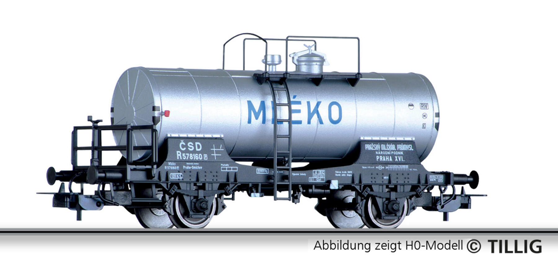 Tillig 95361 TT Kesselwagen R „Mleko“ eingestellt bei der CSD , Ep. III