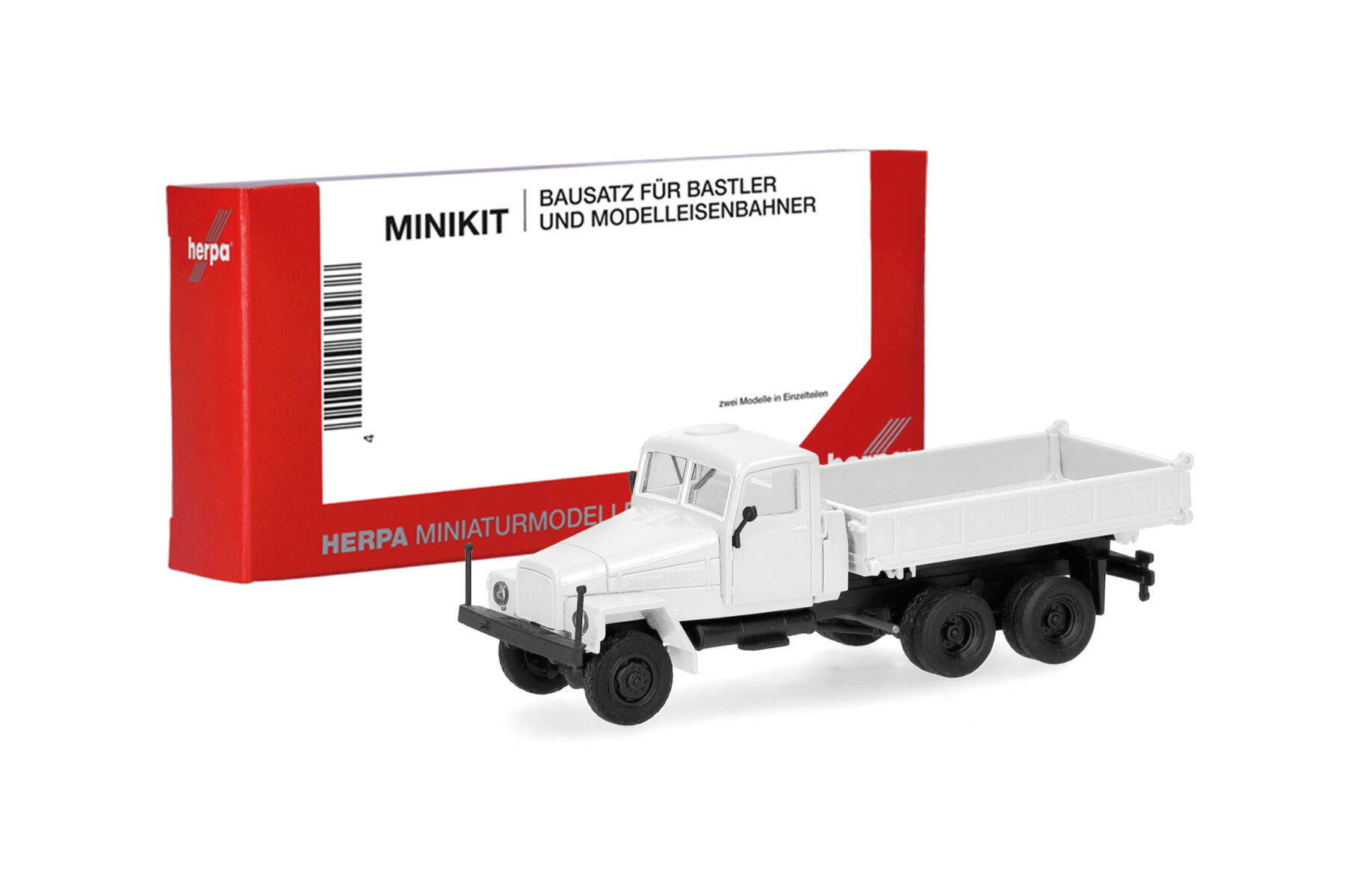 Herpa 014182 1:87 MiniKit IFA G5 Dreiseitenkipper-LKW 3achs, weiß