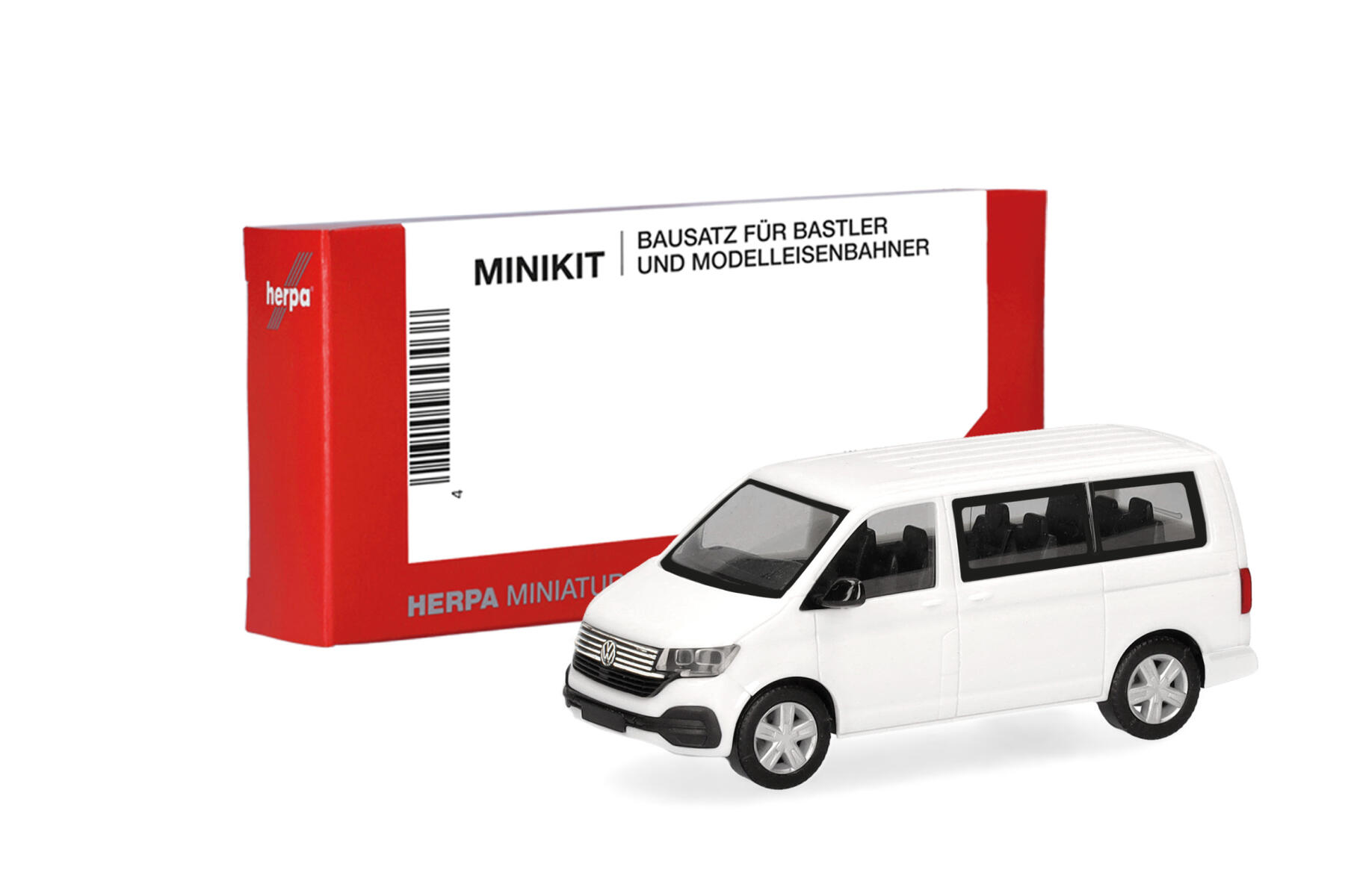 Herpa 014250 1:87 MiniKit VW T6.1 Bus, weiß (1 Stück)