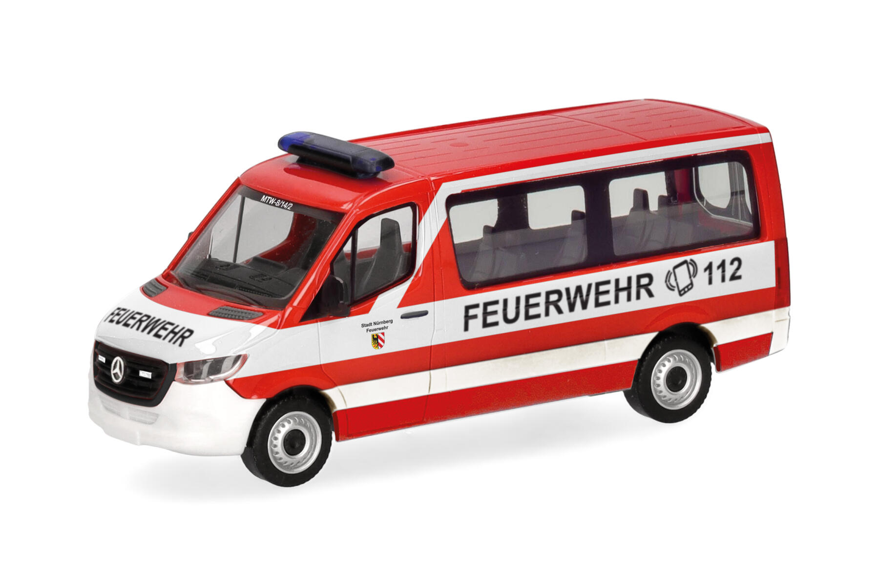 Herpa 098885 1:87 Mercedes-Benz Sprinter `18 Flachdach Bus "Feuerwehr Nürnberg"