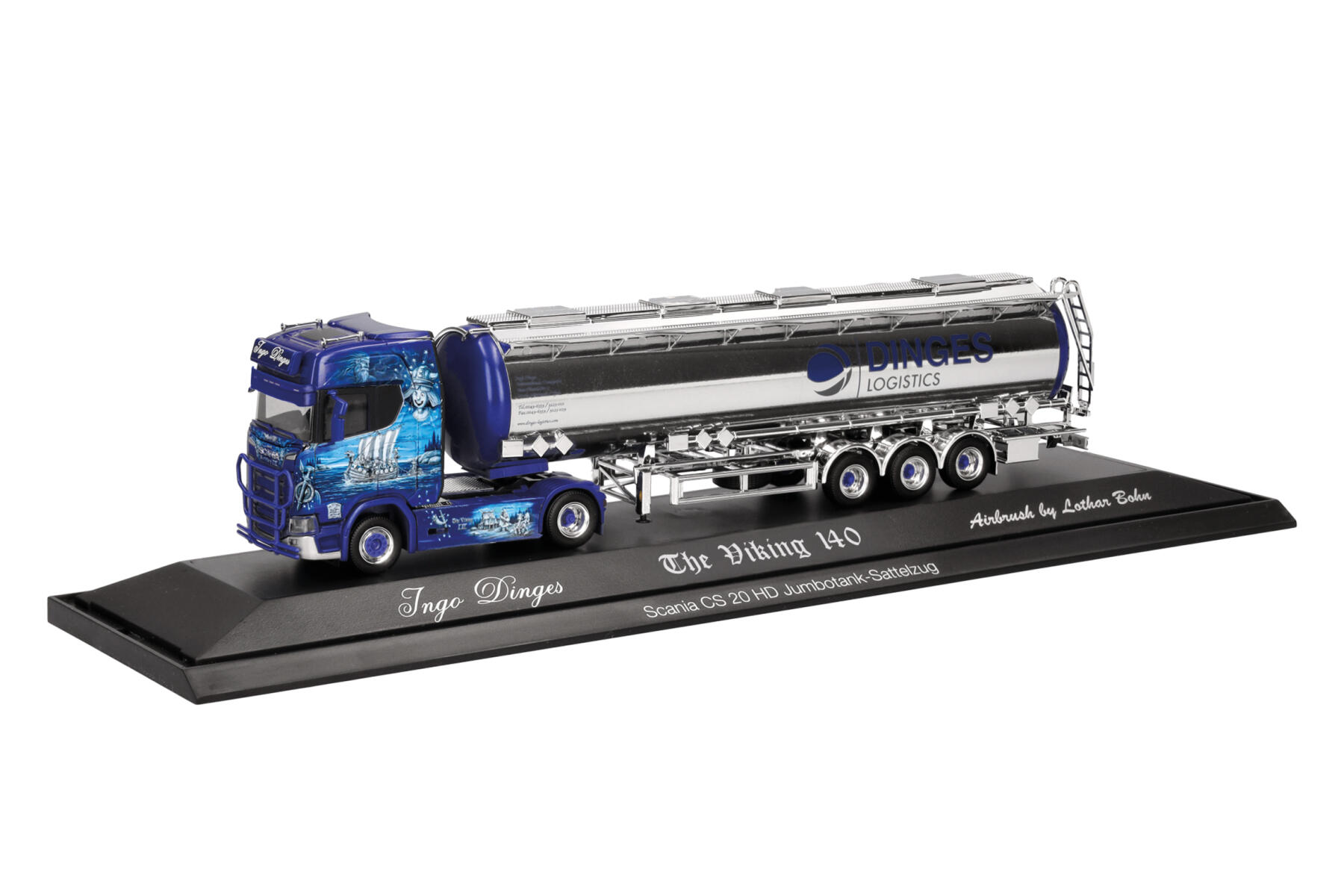 Herpa 122344 1:87 Scania CS 20 HD Jumbochromtank-Sattelzug "Ingo Dinges/Wickie"