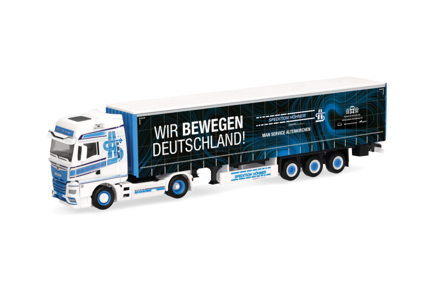Herpa 320320 1:87 MAN TGX GX Gardinenplanen-Sattelzug "Spedition Höhner/Wir bewegen Deutschland"