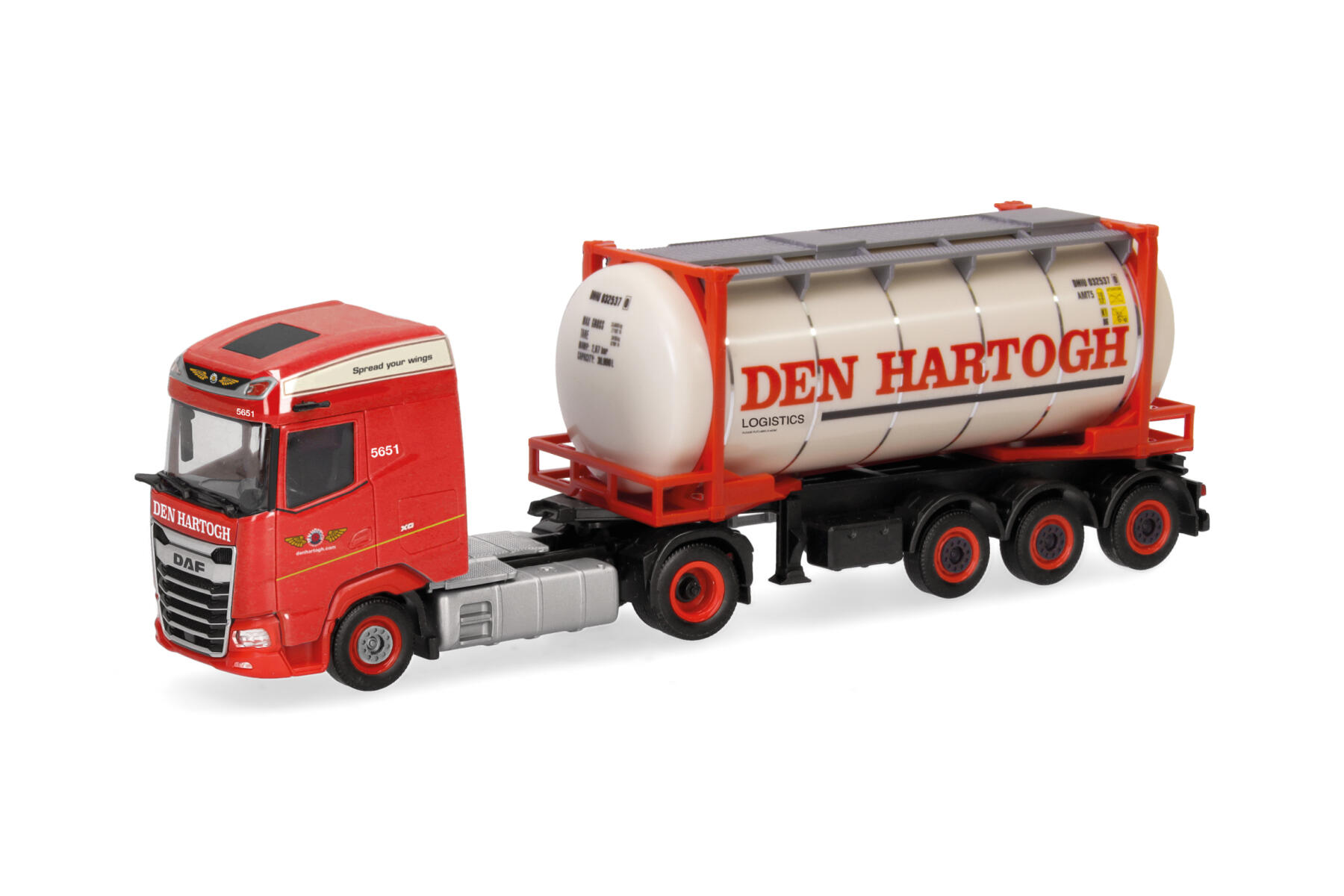 Herpa 320344 1:87 DAF XG Swapcontainer-Sattelzug "Den Hartogh" (Niederlande)