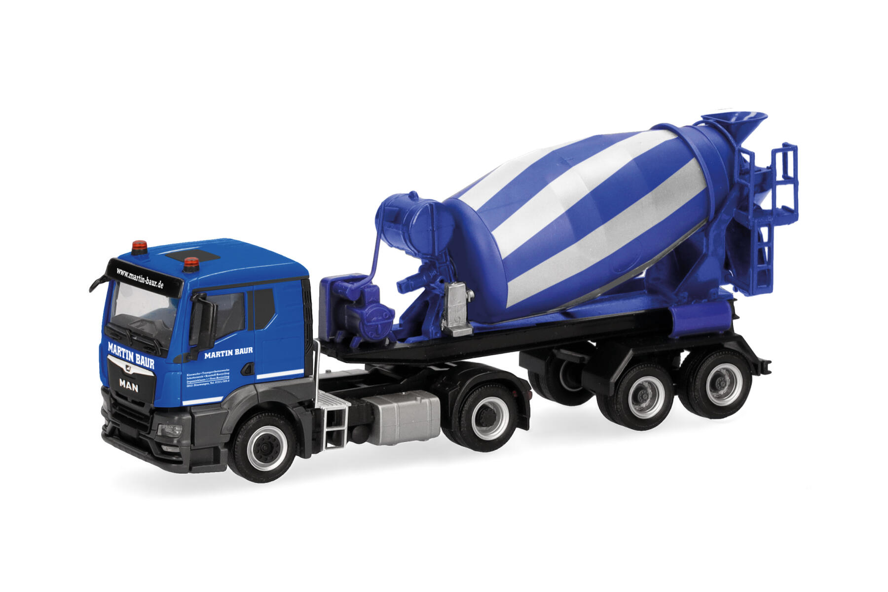 Herpa 320375 1:87 MAN TGS TN Betonmischer-Sattelzug "Martin Baur"