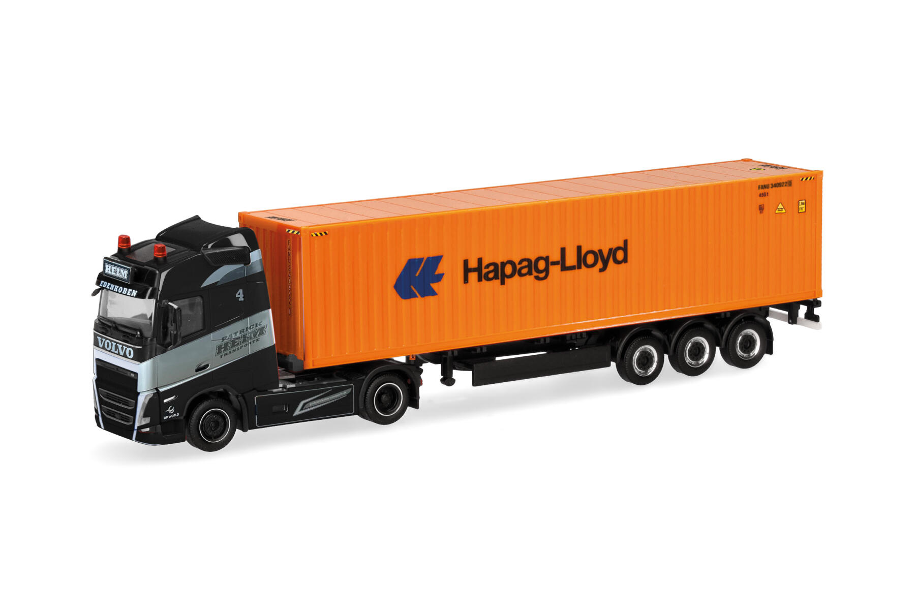 Herpa 320382 1:87 Volvo FH GL 2020 Container-Sattelzug "Patrick Heim/Hapag Lloyd"