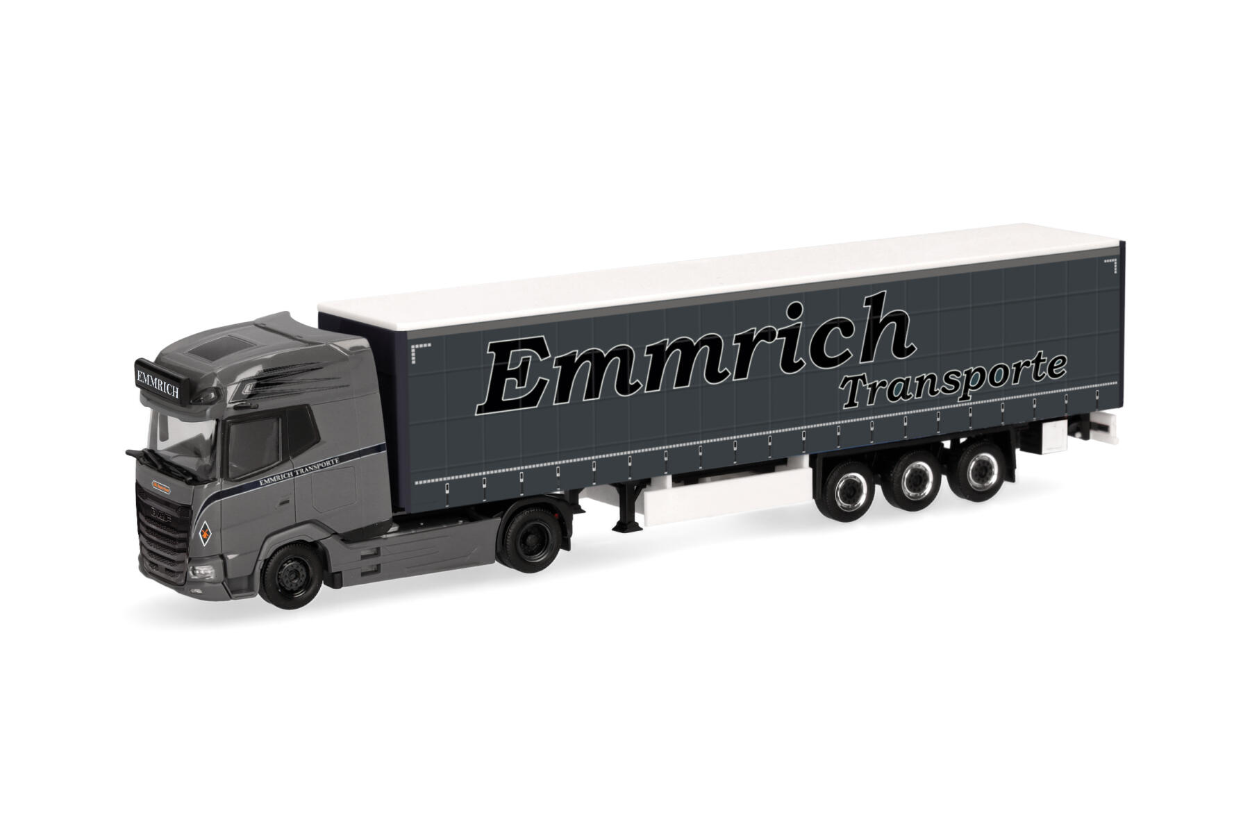 Herpa 320474 1:87 DAF XG+ Gardinenplanen-Sattelzug "Emmrich Transporte"