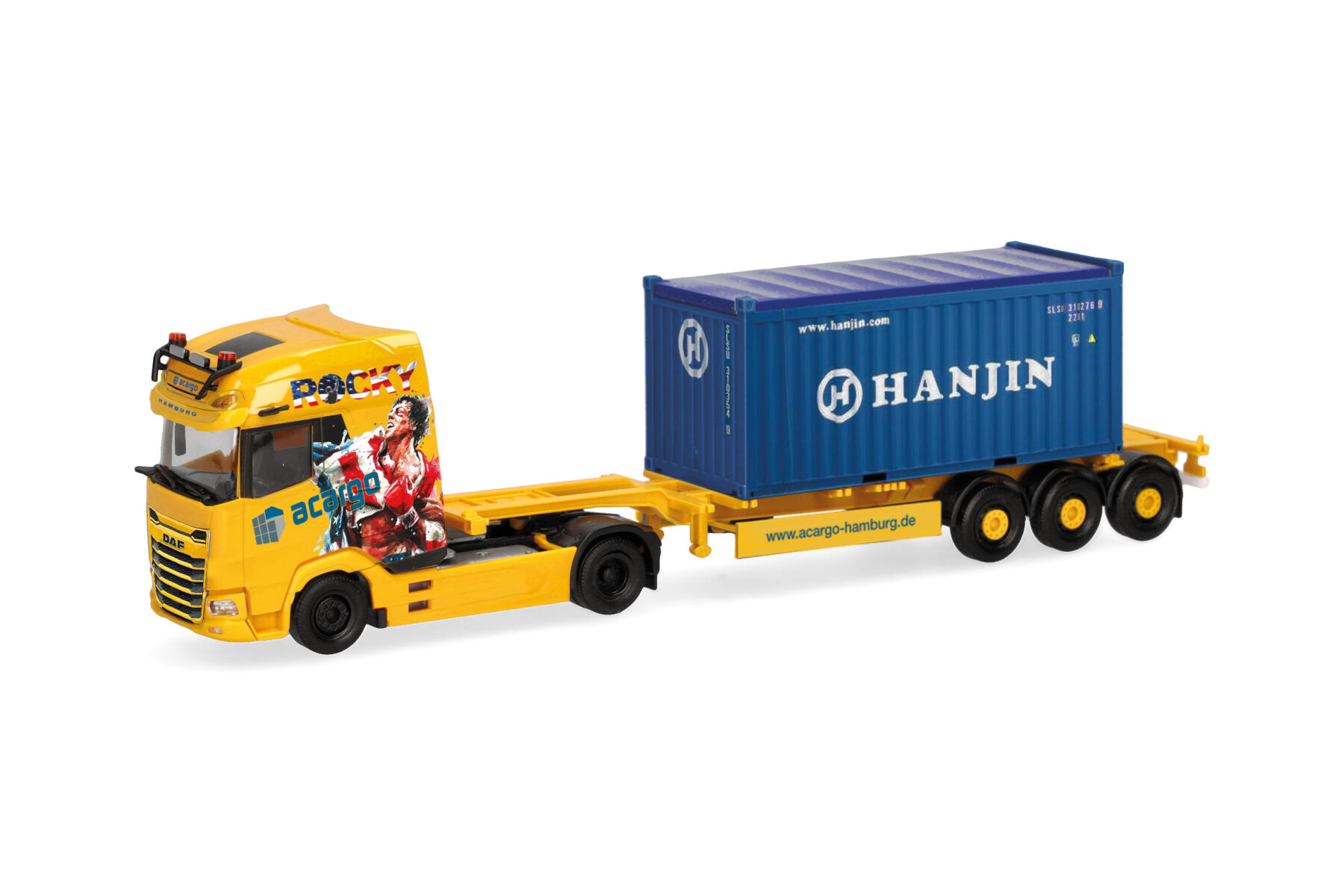 Herpa 320672 1:87 DAF XG+ Container-Sattelzug "Acargo / 20 ft. Open Top Hanjin"