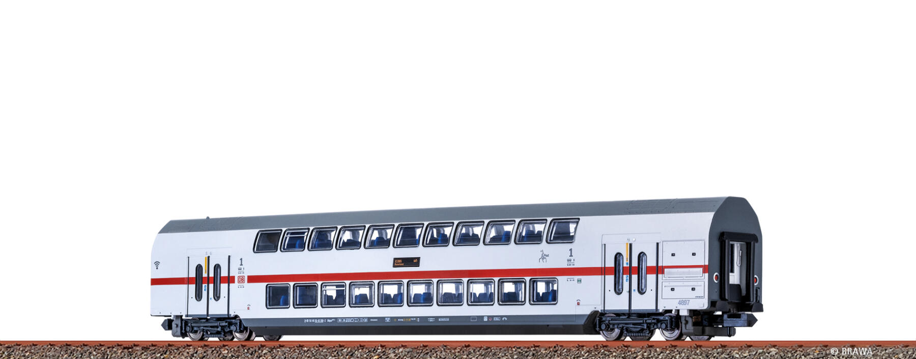 Brawa 64538 N TWINDEXX VARIO® IC2-Doppelstock-Mittelwagen DB AG, 1. Klasse (Konstanz)