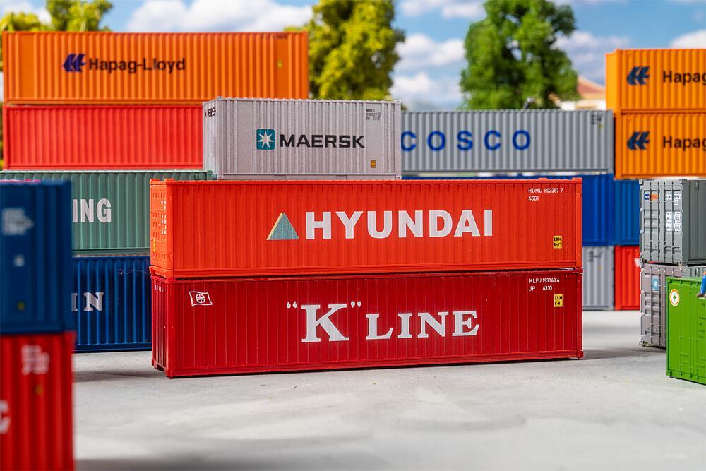 Faller 182055 H0 40 Container K-LINE und HYUNDAI