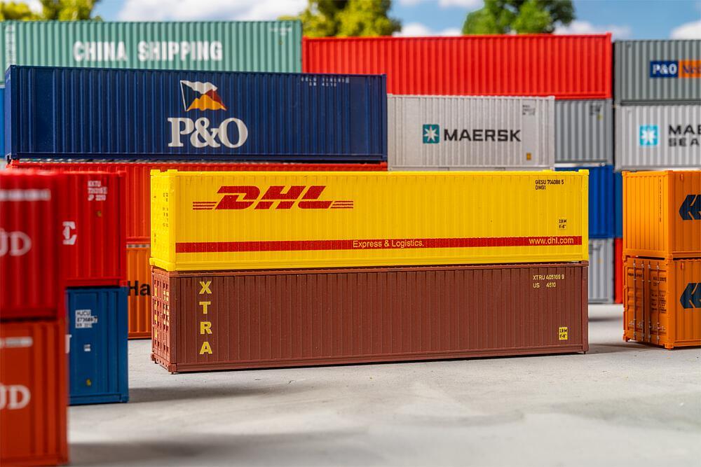 Faller 182056 H0 40 Container DHL und XTRA