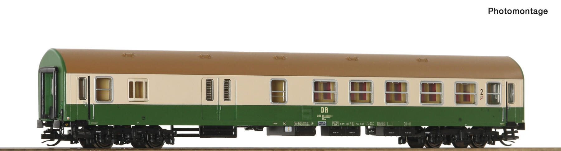 Roco 6280035 TT 2. Klasse Personenwagen mit Gepäckabteil Y/B 70 DR