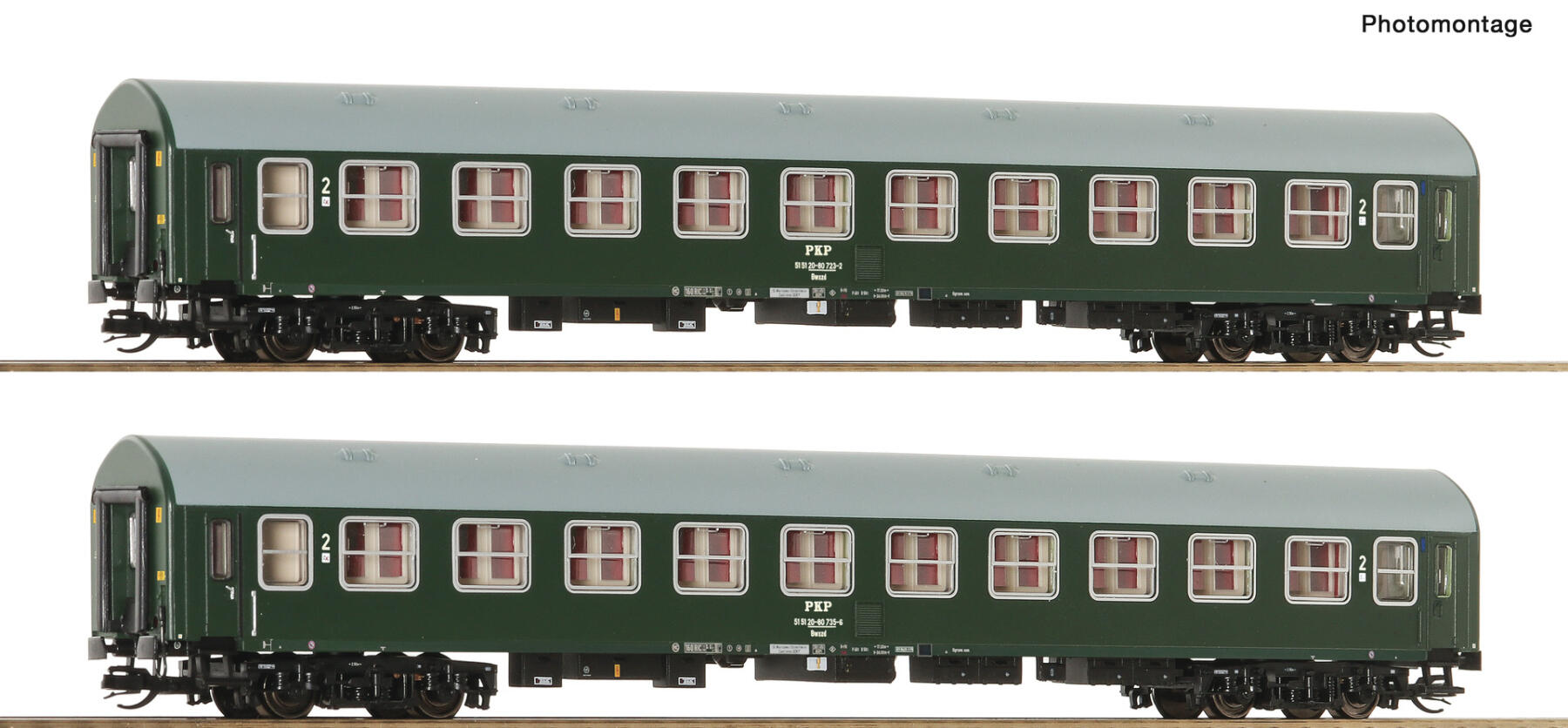 Roco 6280043 TT 2er Set Personenwagen Y/B 70 PKP
