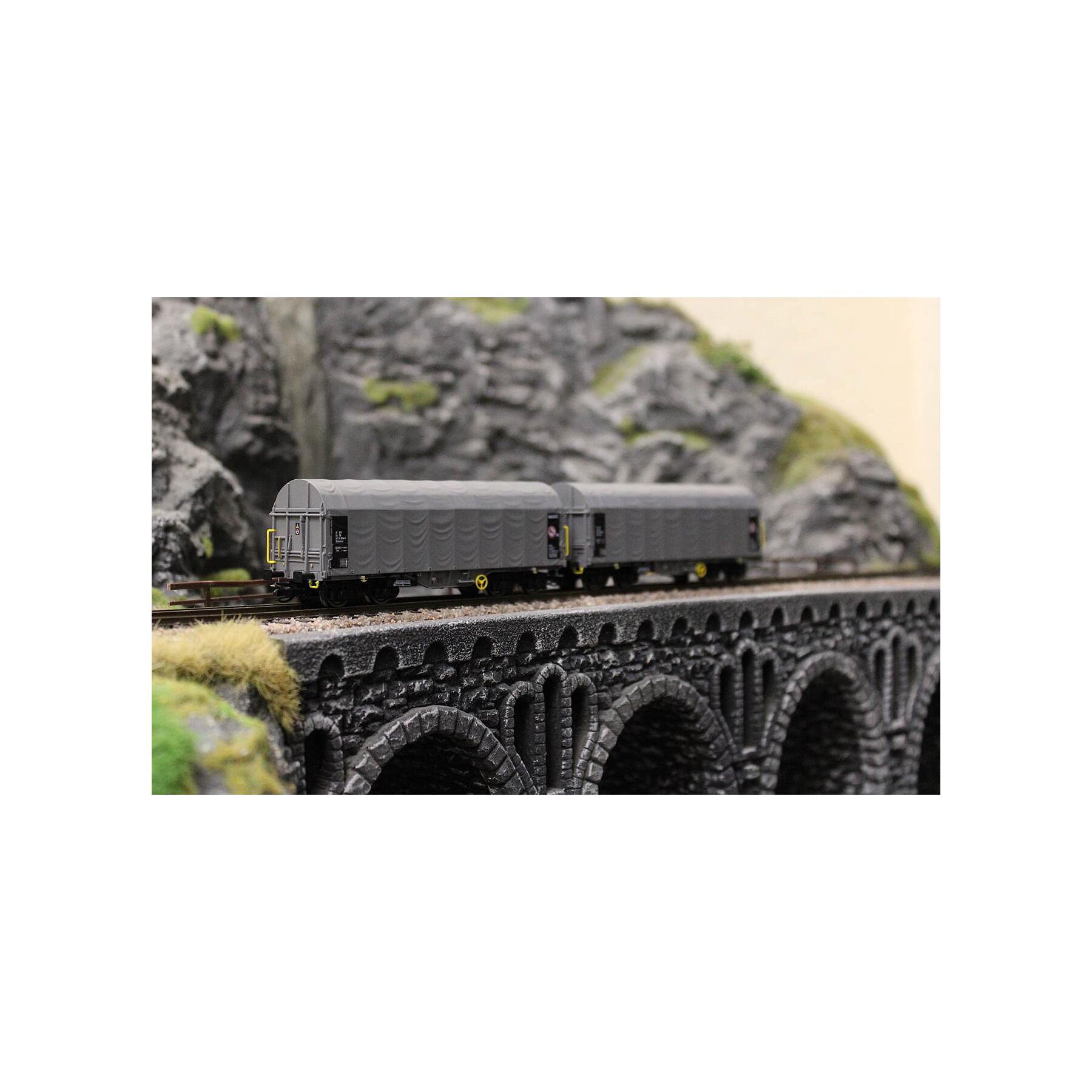 Roco 6680025 TT 2er Set Schiebeplanenwagen CD Cargo