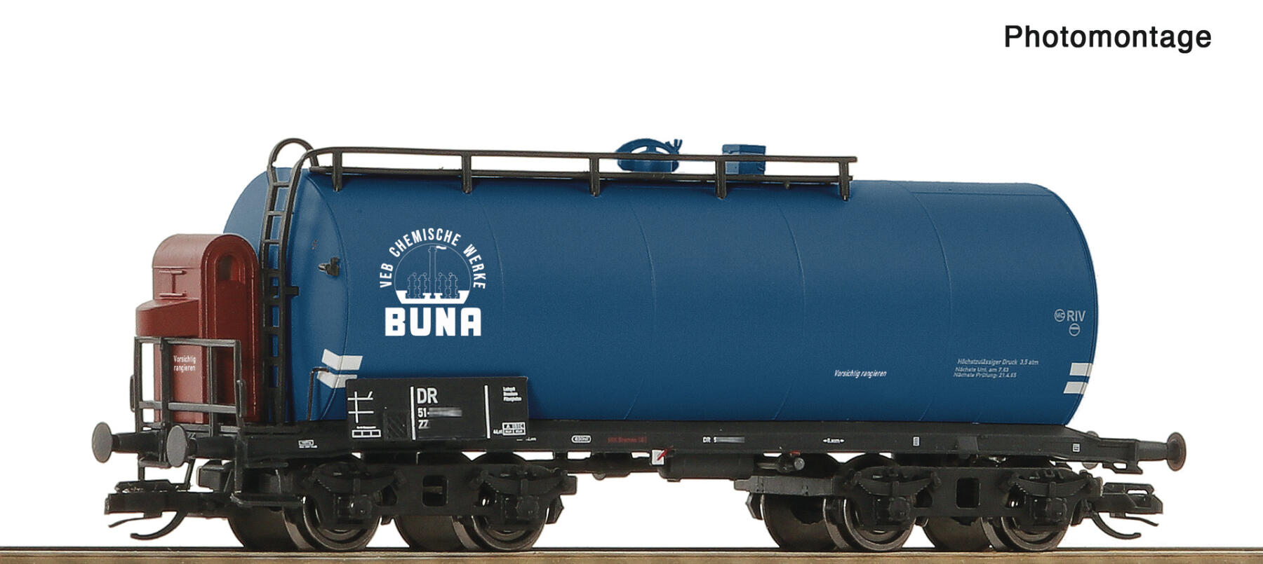 Roco 6680038 TT Kesselwagen "Buna" DR blau mit BH