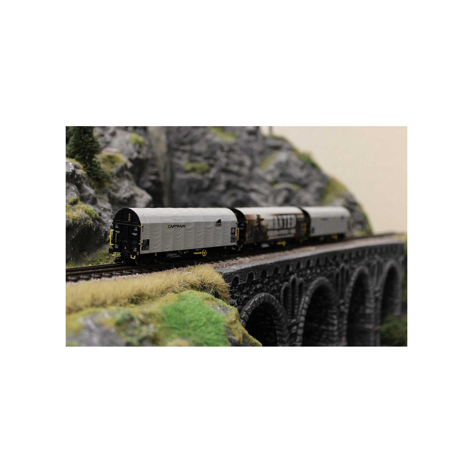 Roco 6680023 TT 3er Set Schiebeplanenwagen Captrain