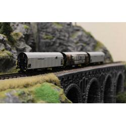 Roco 6680023 TT 3er Set Schiebeplanenwagen Captrain
