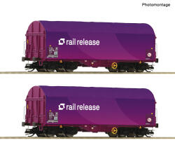 Roco 6680024 TT 2er Set Schiebeplanenwagen Rail Release
