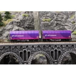 Roco 6680024 TT 2er Set Schiebeplanenwagen Rail Release