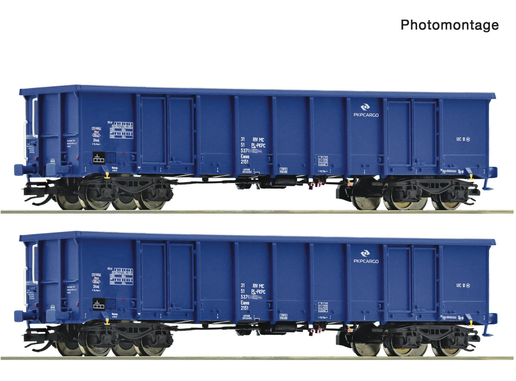 Roco 6680033 TT 2er Set offene Güterwagen Eanos PKP