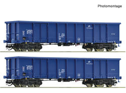 Roco 6680033 TT 2er Set offene Güterwagen Eanos PKP