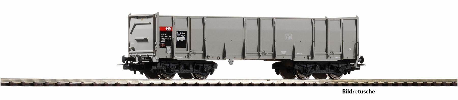 Piko 98553F1 H0 Hochbordwagen Eaos SBB Epoche VI, grau, Betriebsnummer 1
