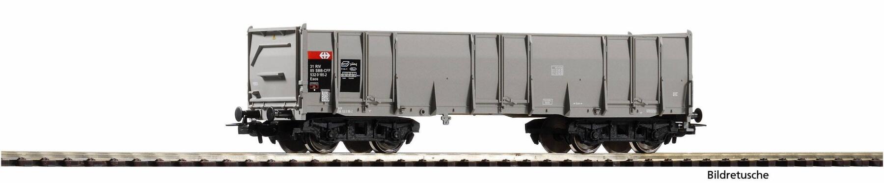 Piko 98553F4 H0 Hochbordwagen Eaos SBB Epoche VI, grau, Betriebsnummer 4