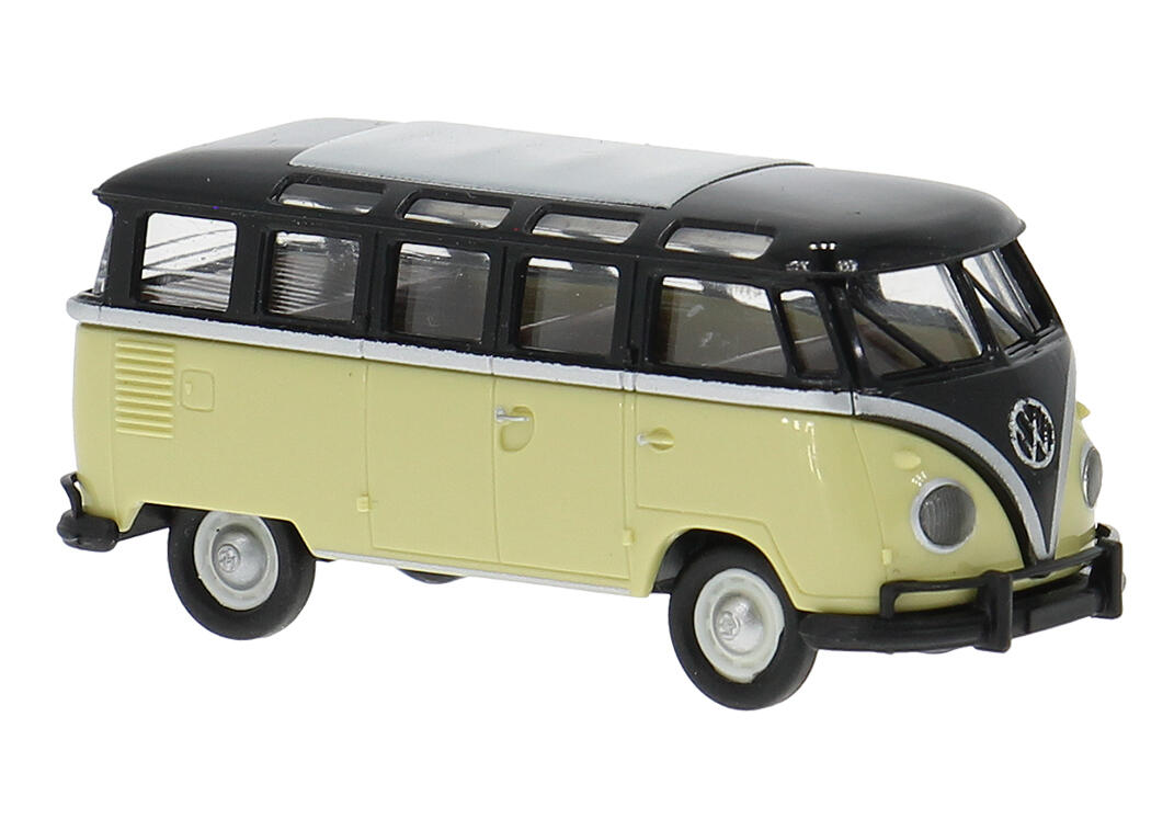 Brekina 31851 H0 VW T1b Samba schwarz/beige