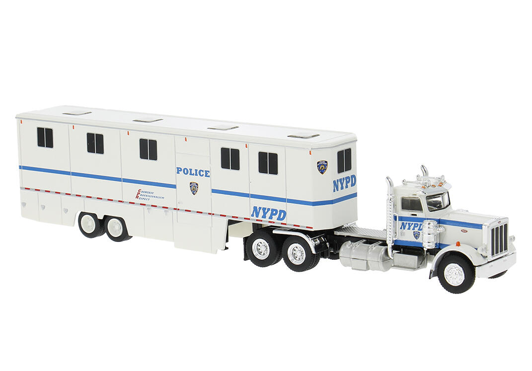 Brekina 85724 H0 Peterbilt 359 Pferdetransporter der NYPD