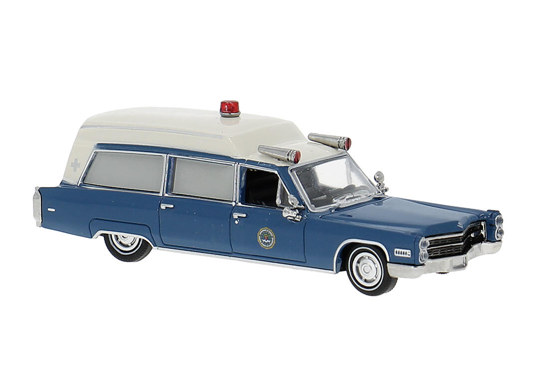 Brekina 19781 H0 Cadillac Miller Metoer Ambulance des FBI