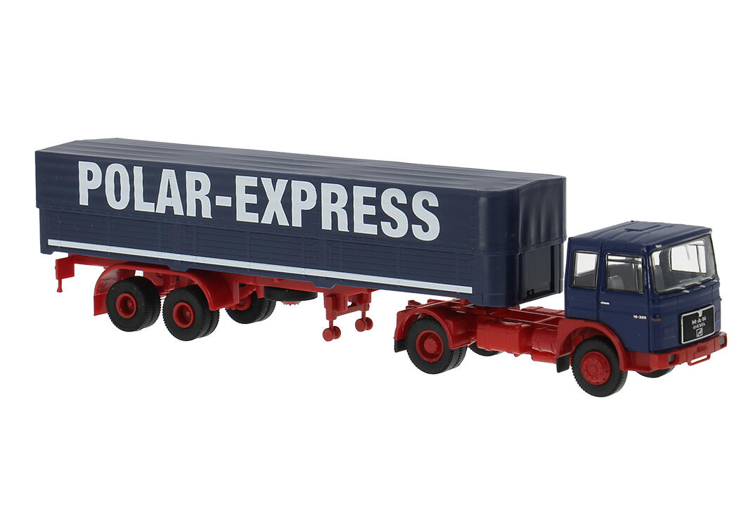 Brekina 78166 H0 MAN F7 Pritsche/Plane-Sattelzug "Polarexpress"