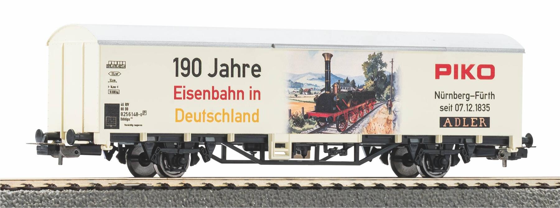 Piko 95745 H0 Gedeckter Güterwagen zum Tag der Modelleisenbahn 2025 "190 Jahre Eisenbahn in Deutschland"