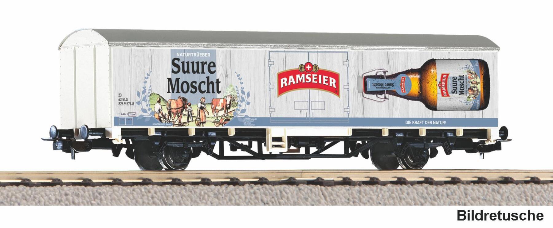 Piko 27746 H0 Gedeckter Güterwagen Starke Marken Ramseier BLS VI