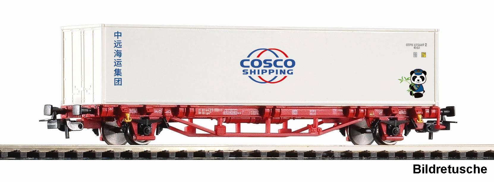 Piko 27749 H0 Containertragwagen Lgs Cosco DB AG VI 1x40 Container mit Panda