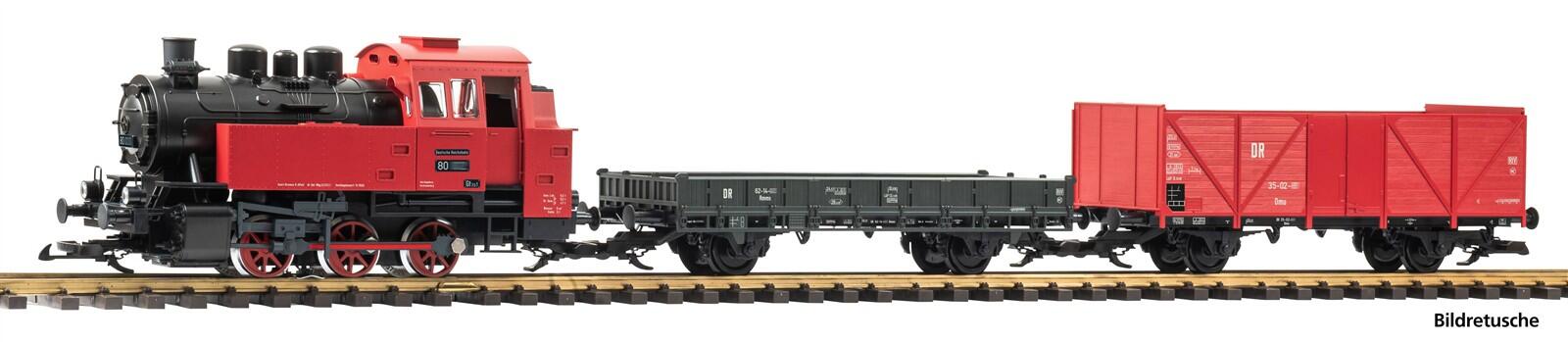 Piko 37124  G Start-Set Güterzug BR 80 + 2 Güterwagen DR